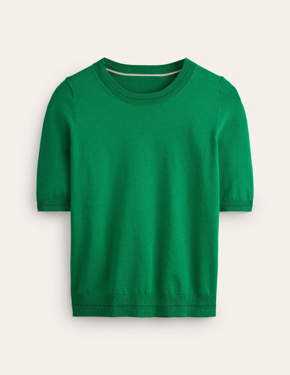 Catriona Cotton Crew T-Shirt-Fresh Mint Green-5