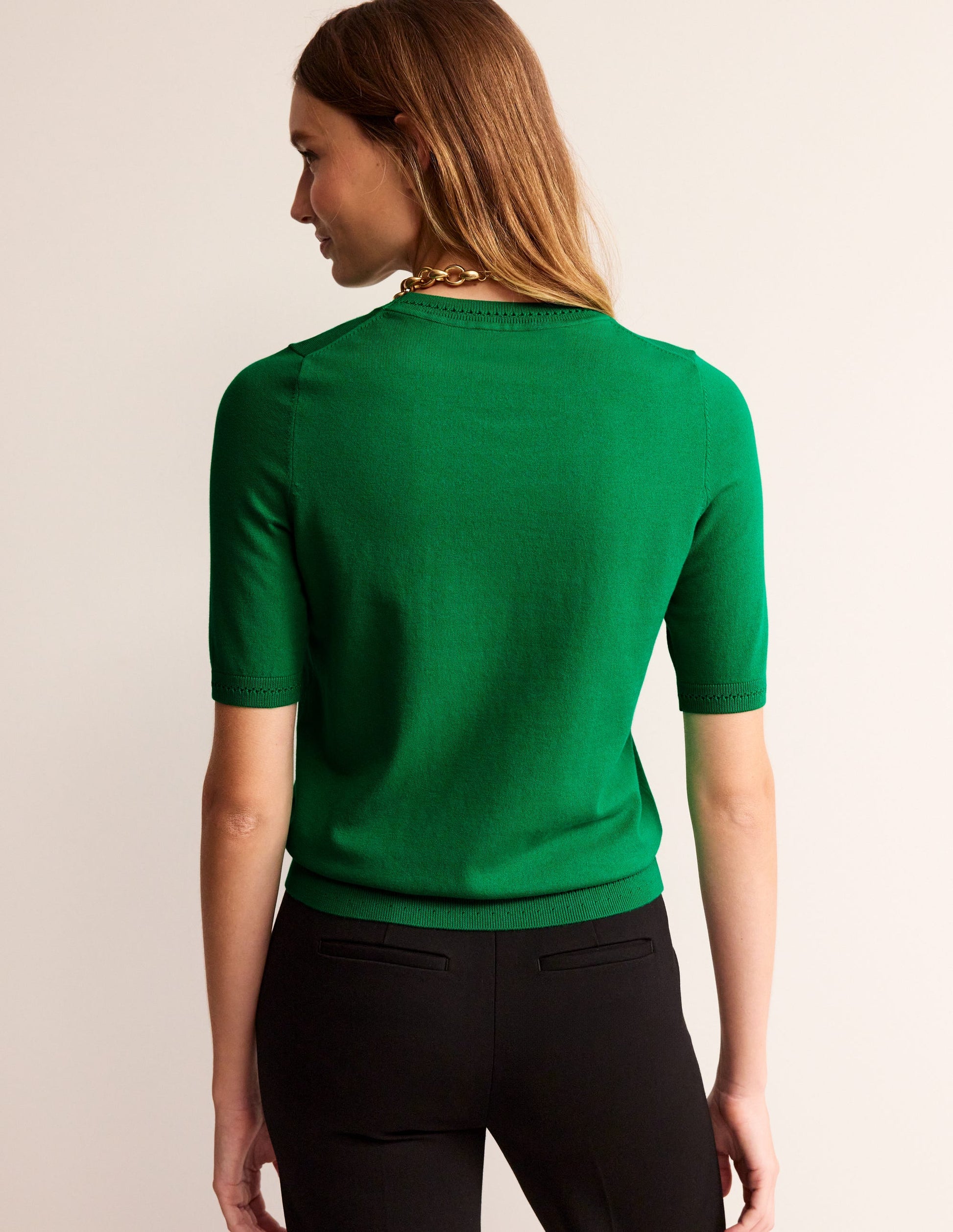 Catriona Cotton Crew T-Shirt-Fresh Mint Green-4