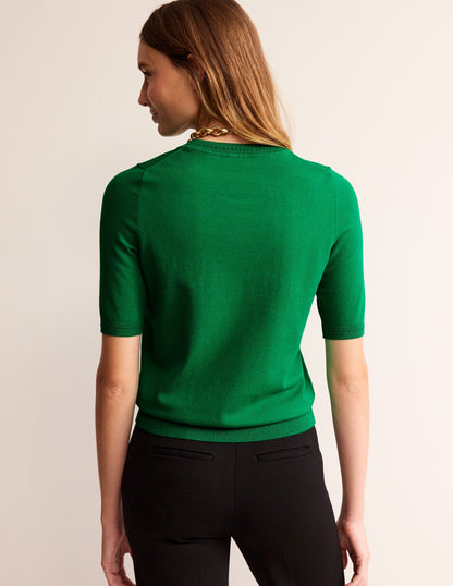 Catriona Cotton Crew T-Shirt-Fresh Mint Green-4