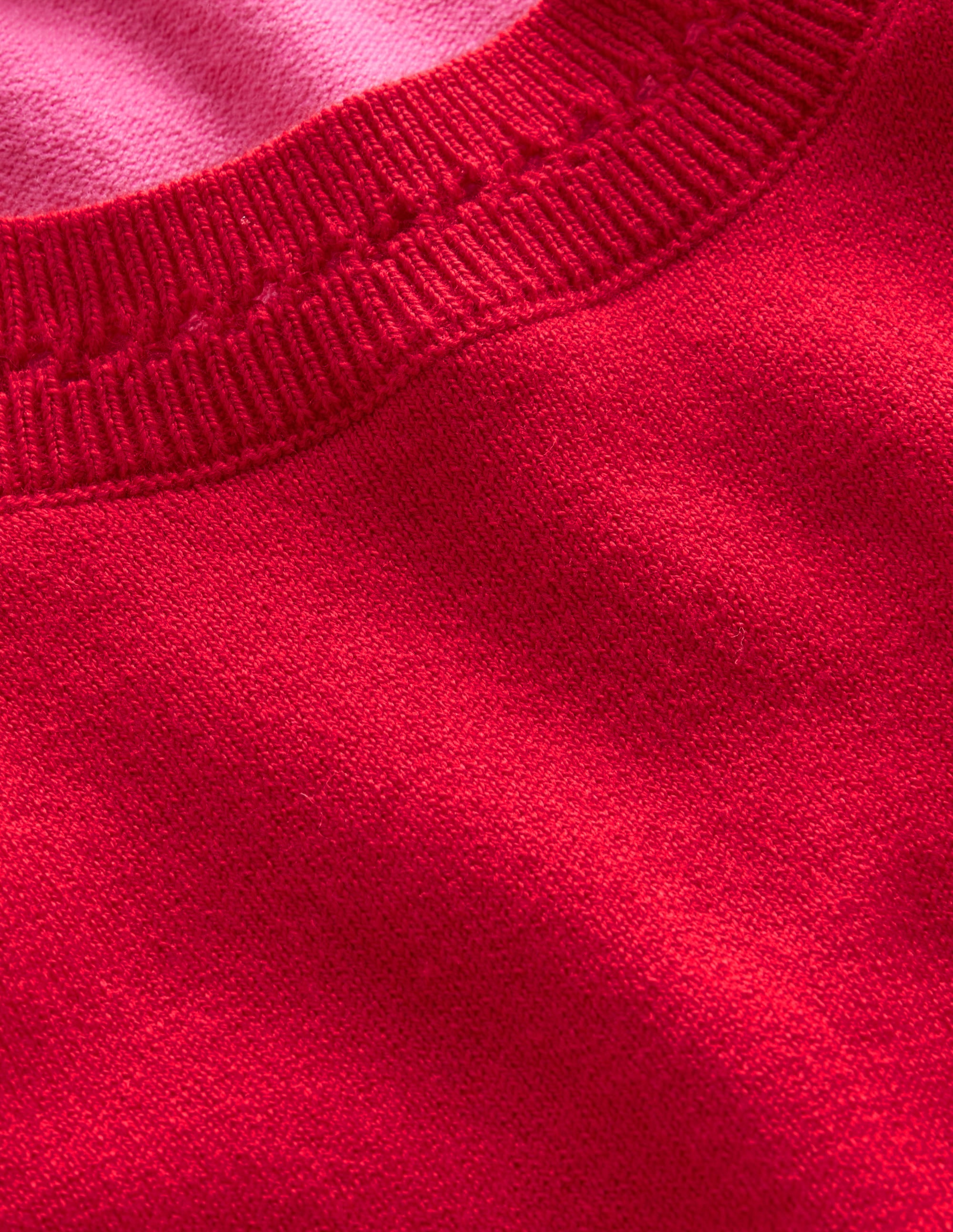 Catriona Cotton Crew T-Shirt-Post Box Red/ Party Pink - Image 7