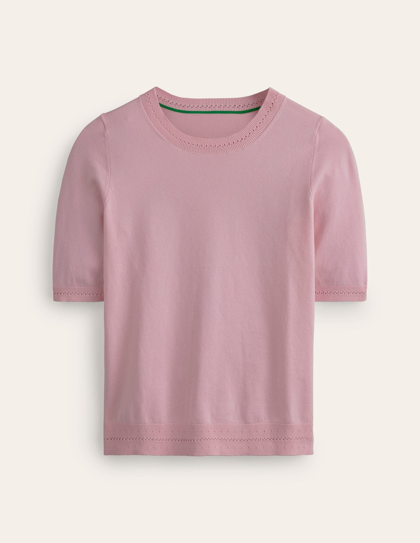 Catriona Cotton Crew T-Shirt-Spring Blossom Pink