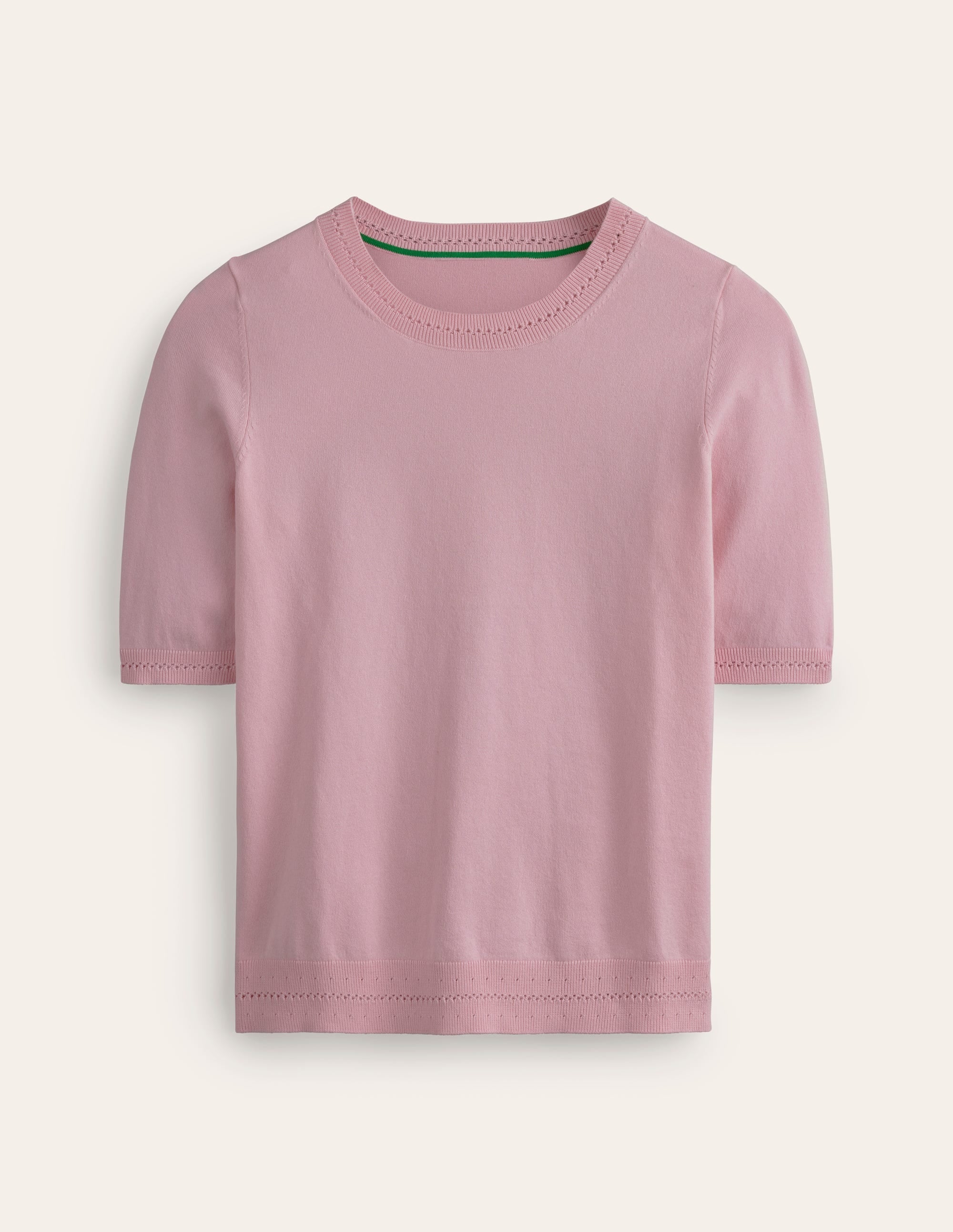 Catriona Cotton Crew T-Shirt-Spring Blossom Pink - Image 5