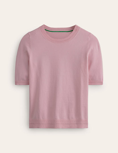 Catriona Cotton Crew T-Shirt-Spring Blossom Pink-5