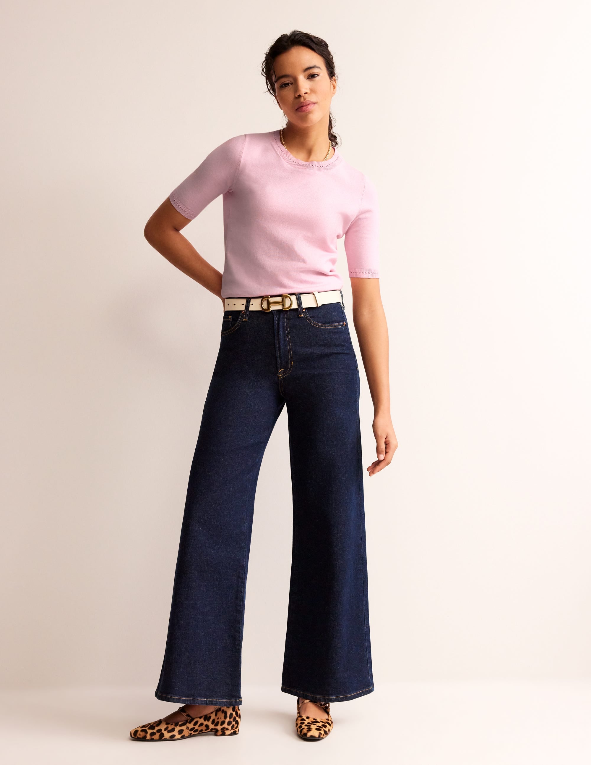 Catriona Cotton Crew T-Shirt-Spring Blossom Pink - Image 4