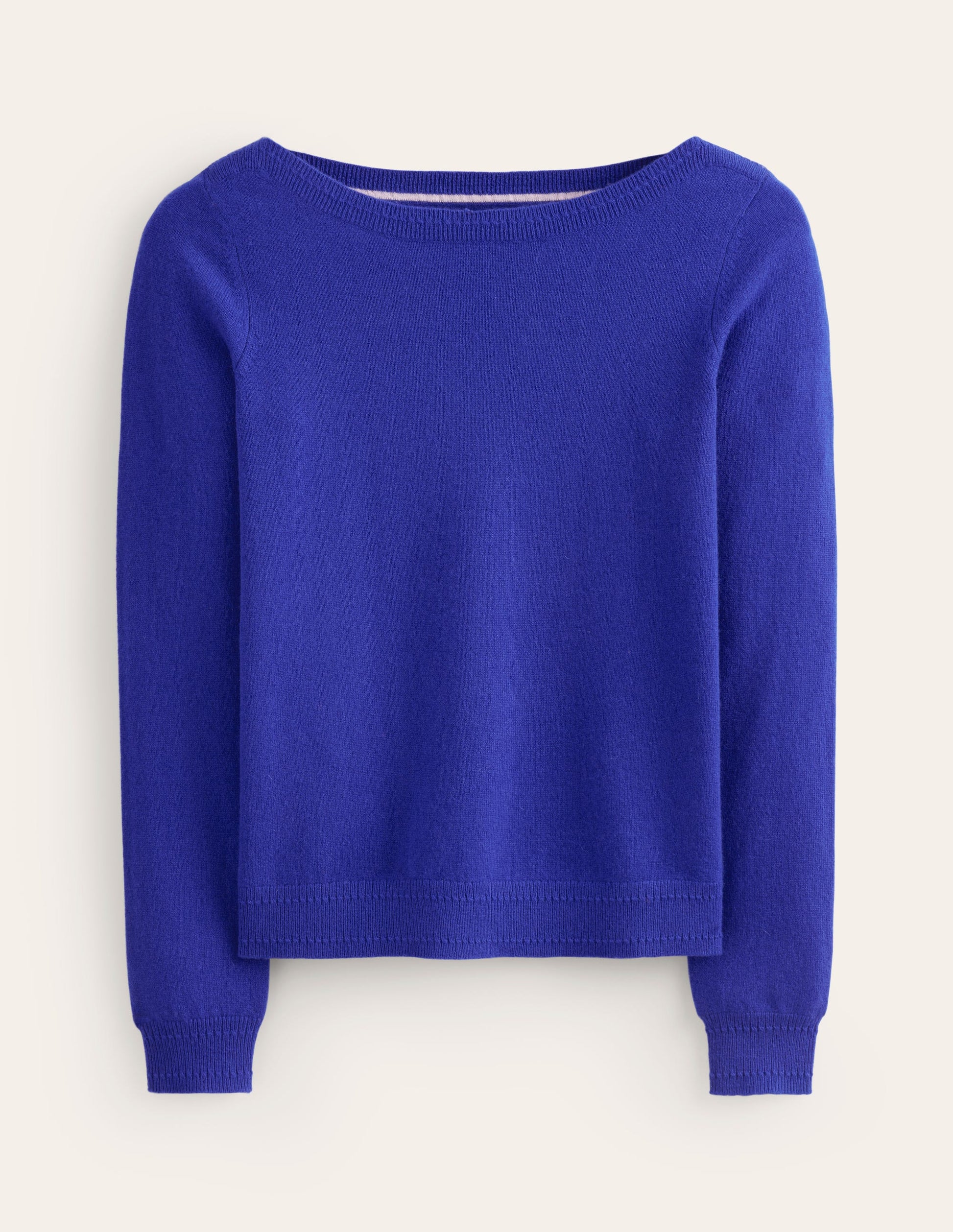 Eva Cashmere Boat Neck Jumper-Bright Blue-5