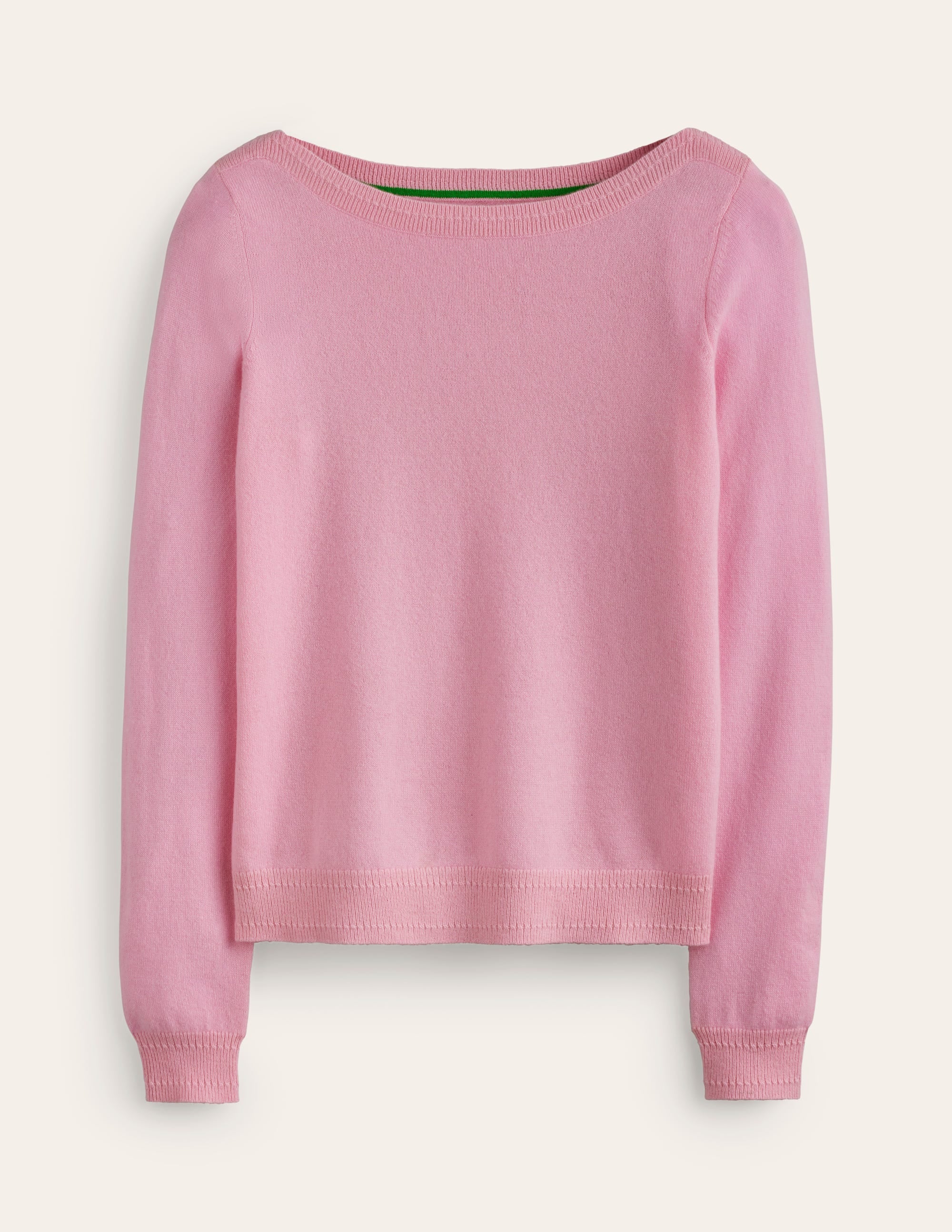 Eva Cashmere Boat Neck Jumper-Spring Blossom Pink - Image 5