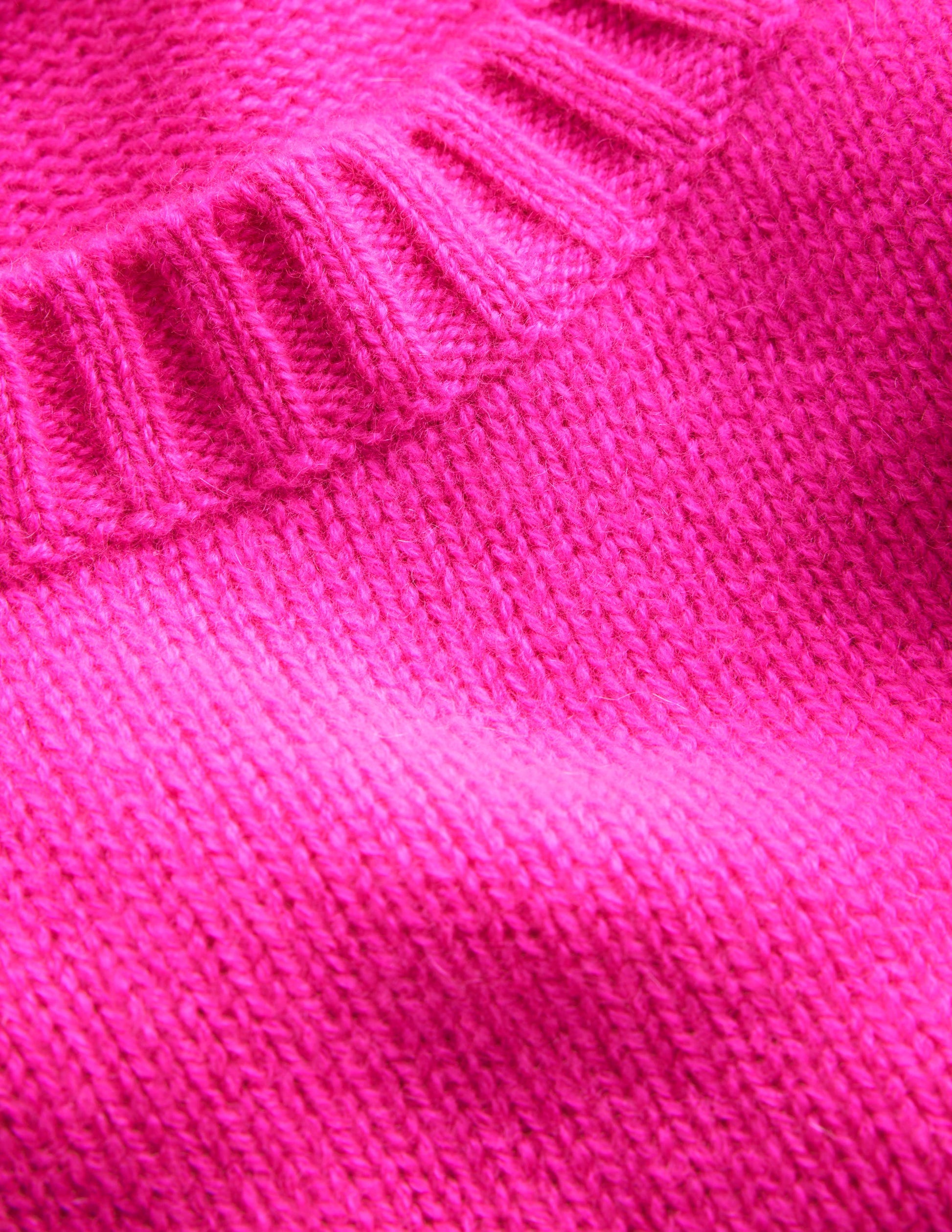 Split Cuff Cashmere Jumper-Pop Pansy Pink-6