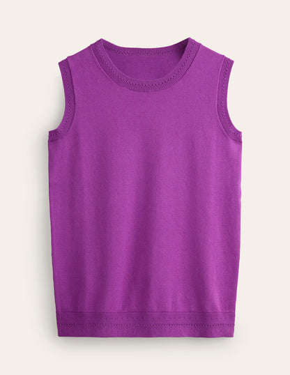 Catriona Crew Neck Cotton Tank-Jewel Purple