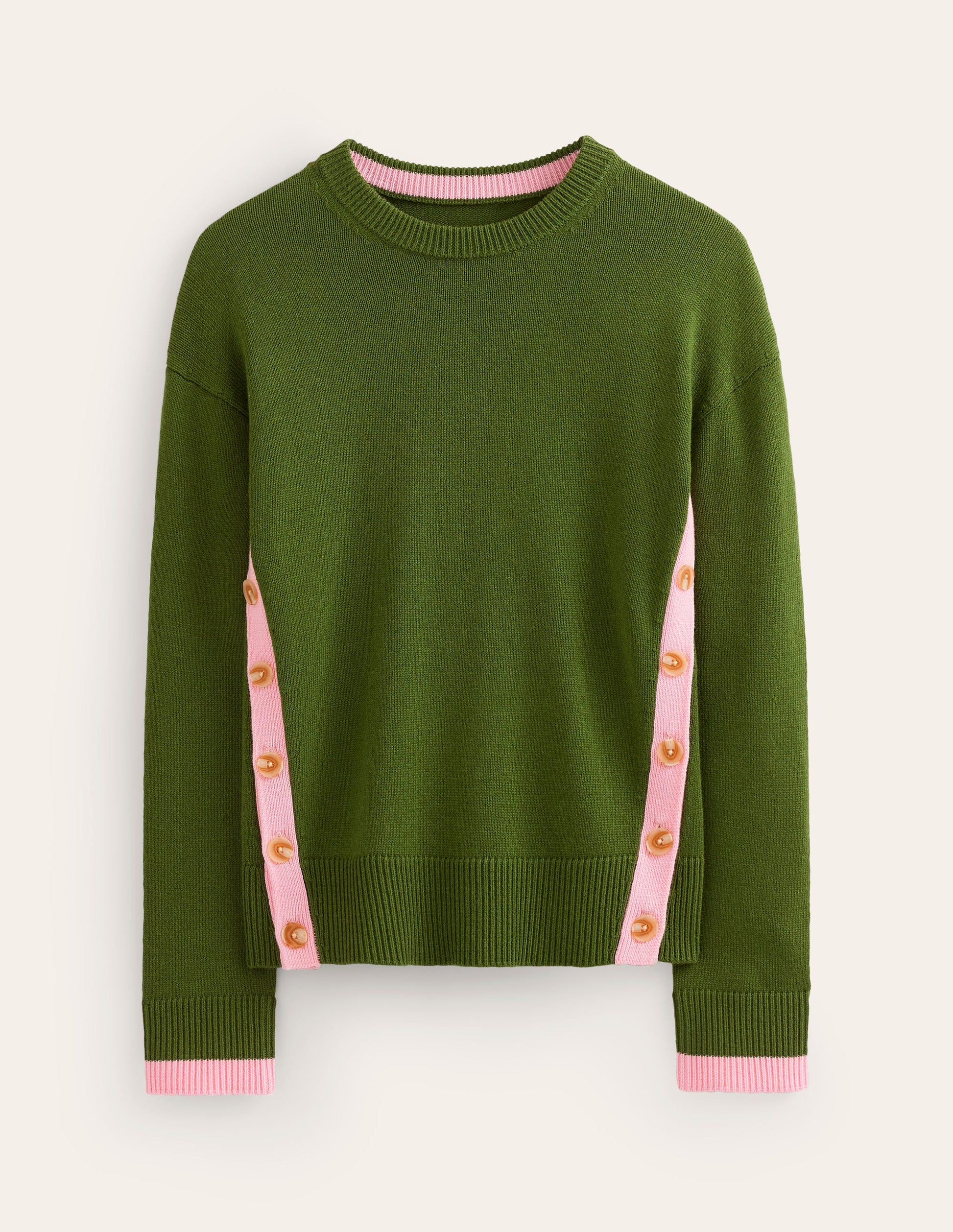 Alma Contrast Trim Jumper-Garden Green, Spring Blossom-5