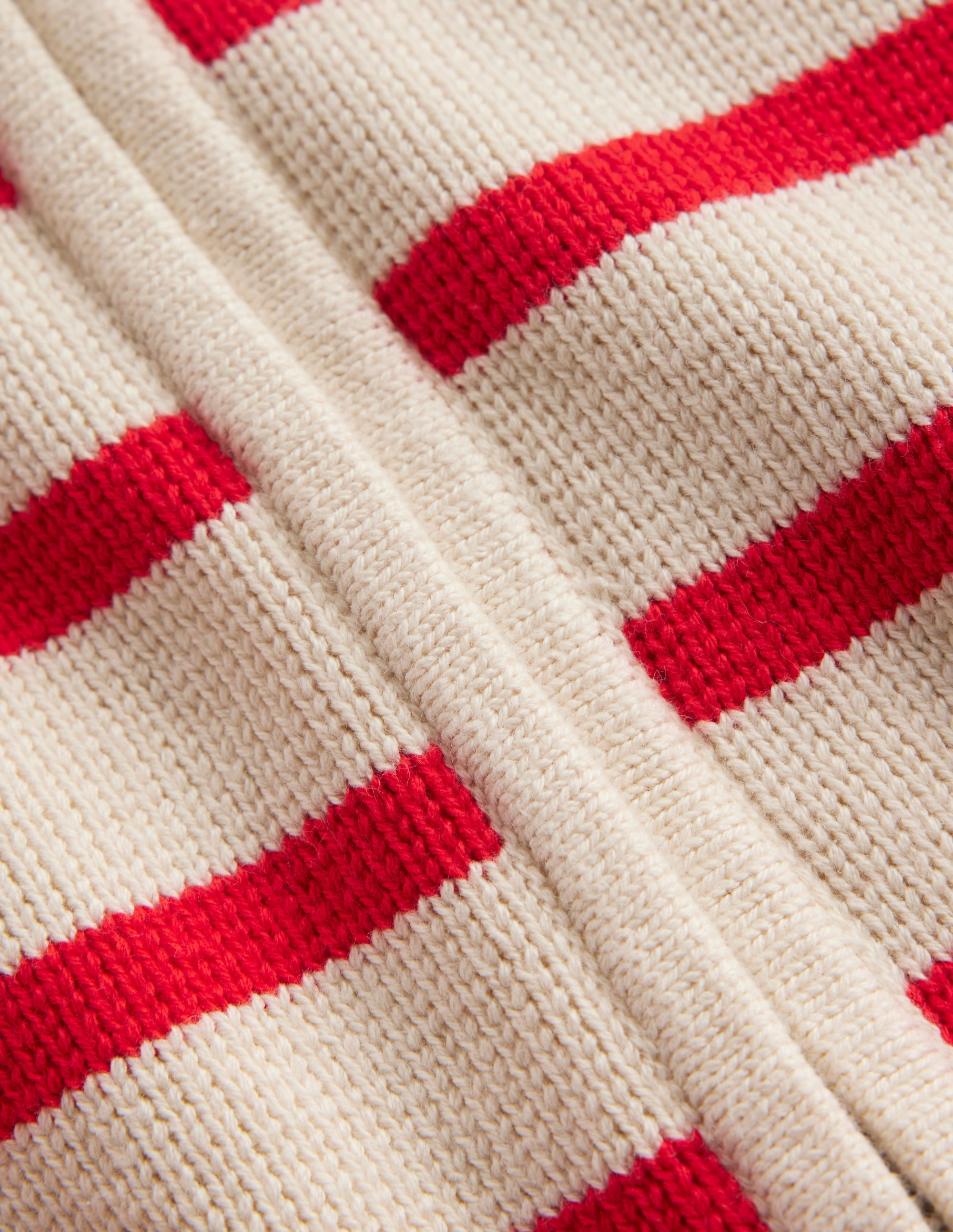 Cotton Breton Cardigan-Warm Ivory, Post Box Red - Image 7