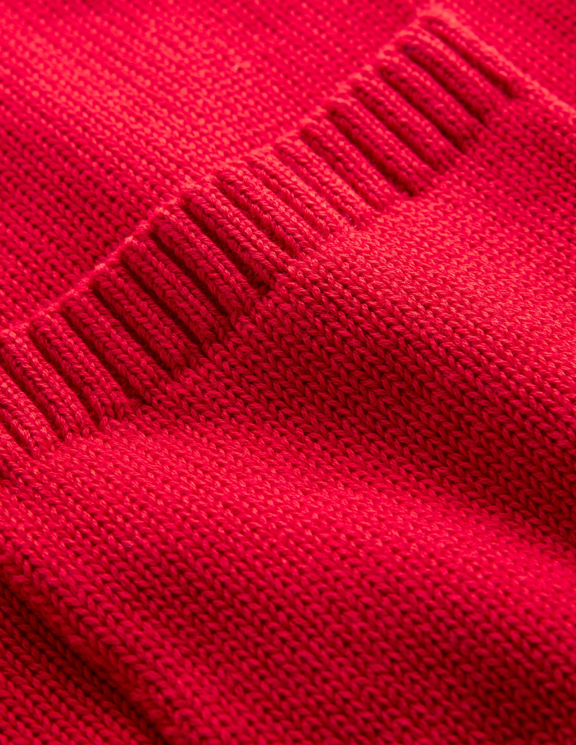 Knitted Zip-up Cardigan-Post Box Red, Ivory Stripe-7