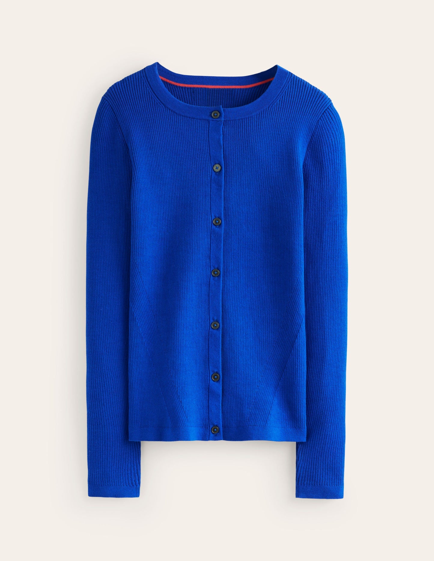 Cotton Rib Cardigan-Bright Blue