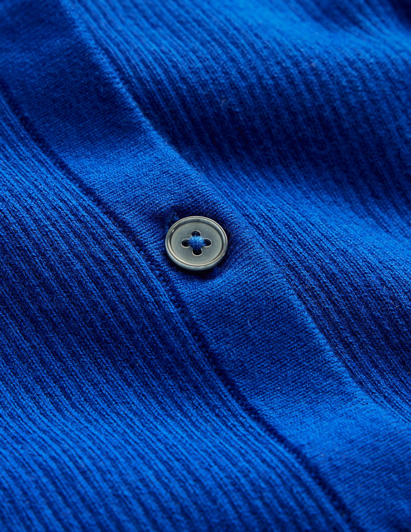 Cotton Rib Cardigan-Bright Blue
