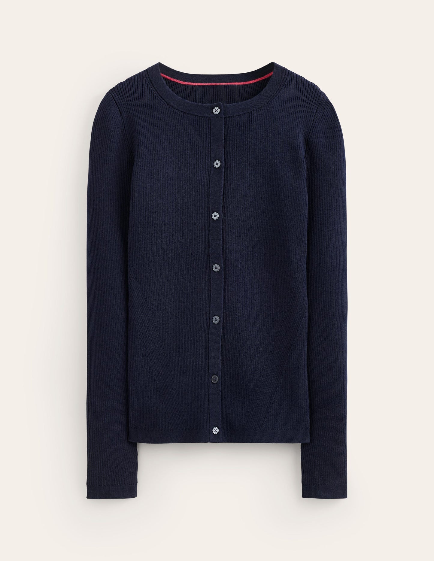 Cotton Rib Cardigan-Navy