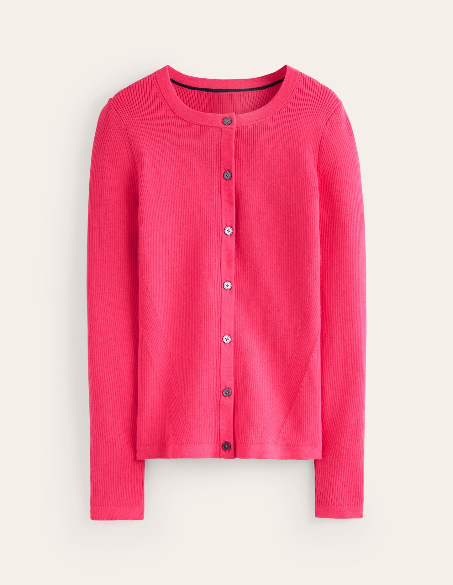 Cotton Rib Cardigan-Carnival Pink