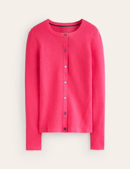 Cotton Rib Cardigan-Carnival Pink-5