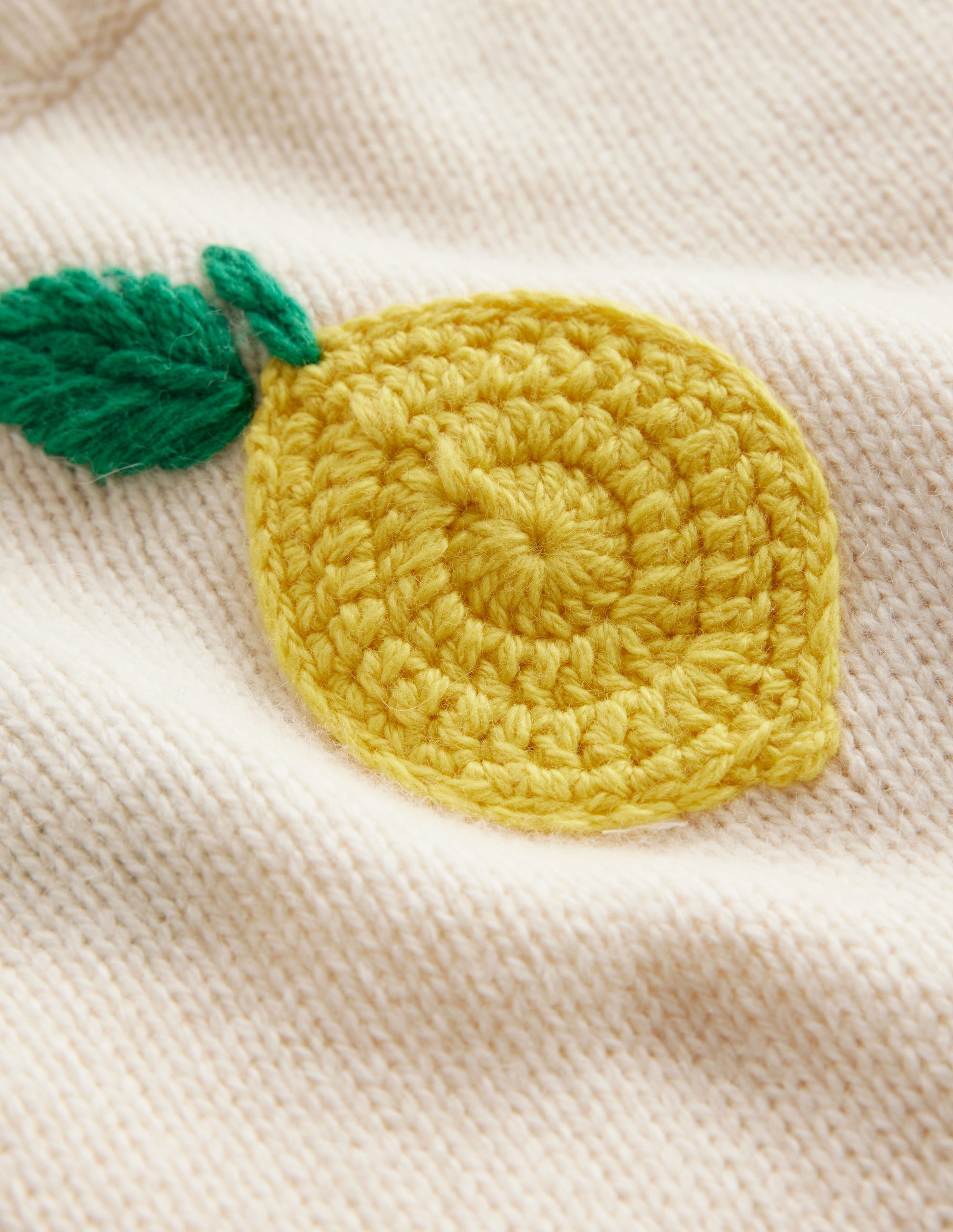 Hand Embroidered Jumper-Warm Ivory, Lemons-6