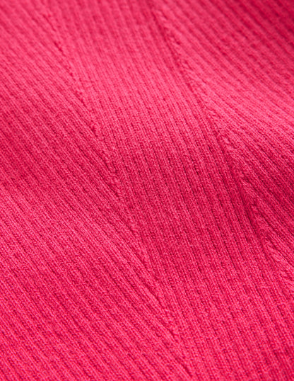 Cotton Rib Boat Neck Jumper-Carnival Pink-6