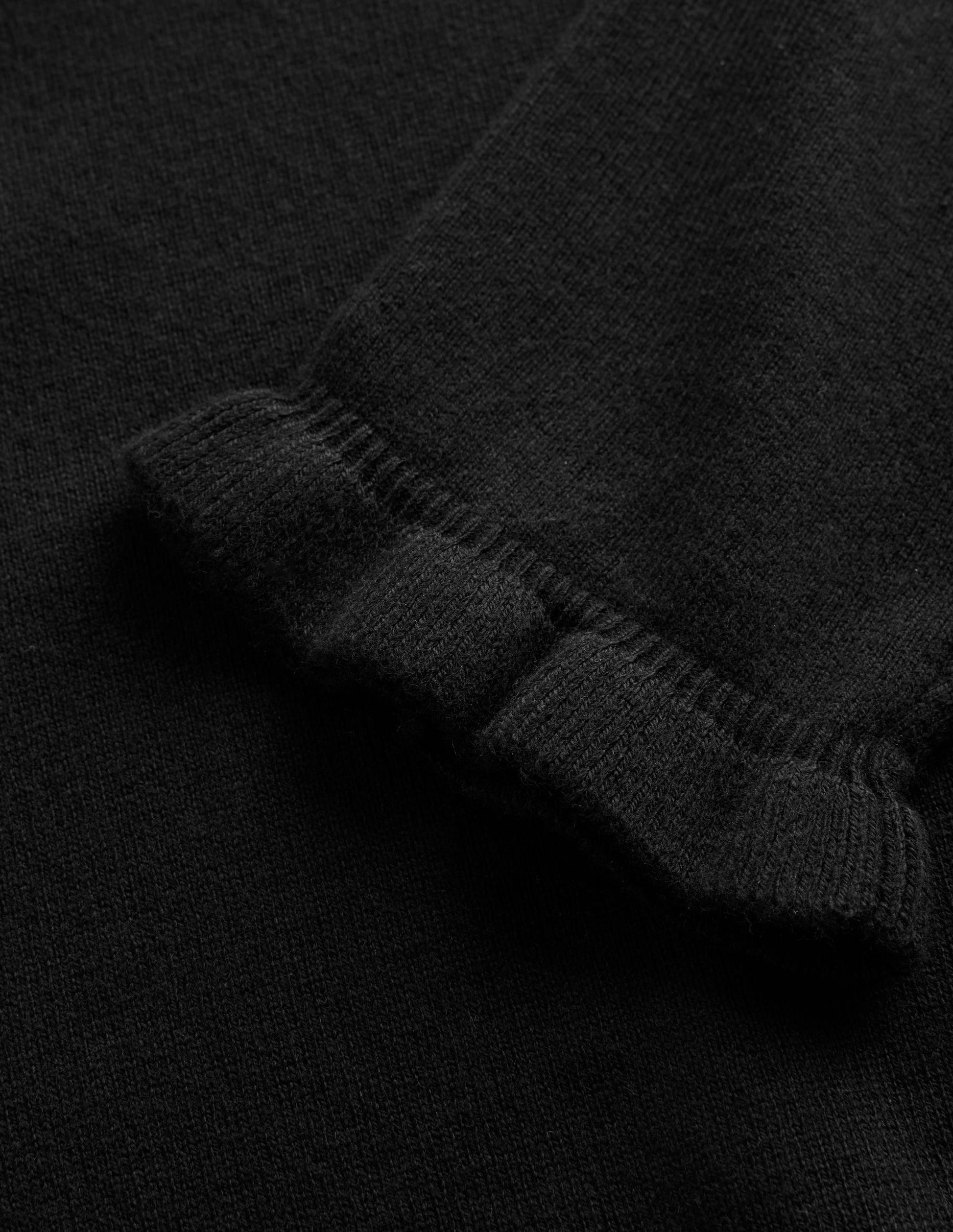 Cotton Merino Frill Jumper-Black-6
