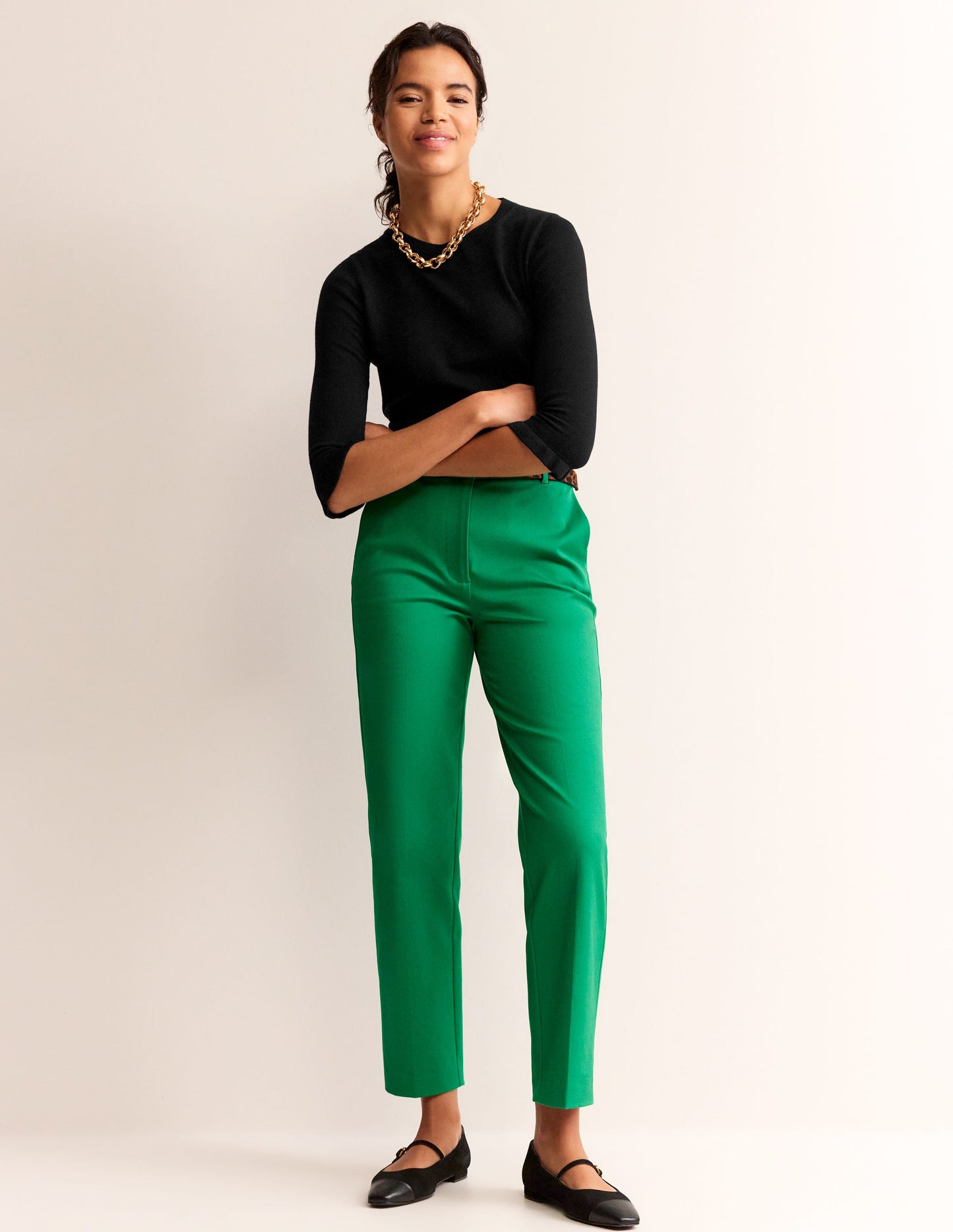 Cotton Merino Frill Jumper-Black