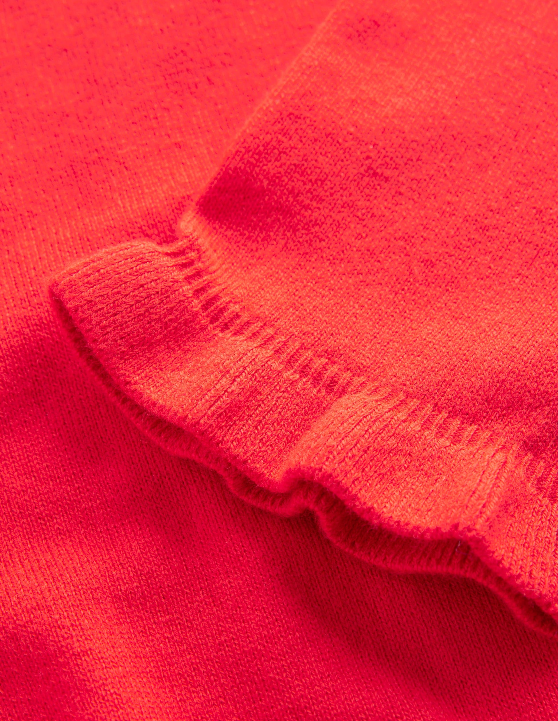 Cotton Merino Frill Jumper-Post Box Red-7