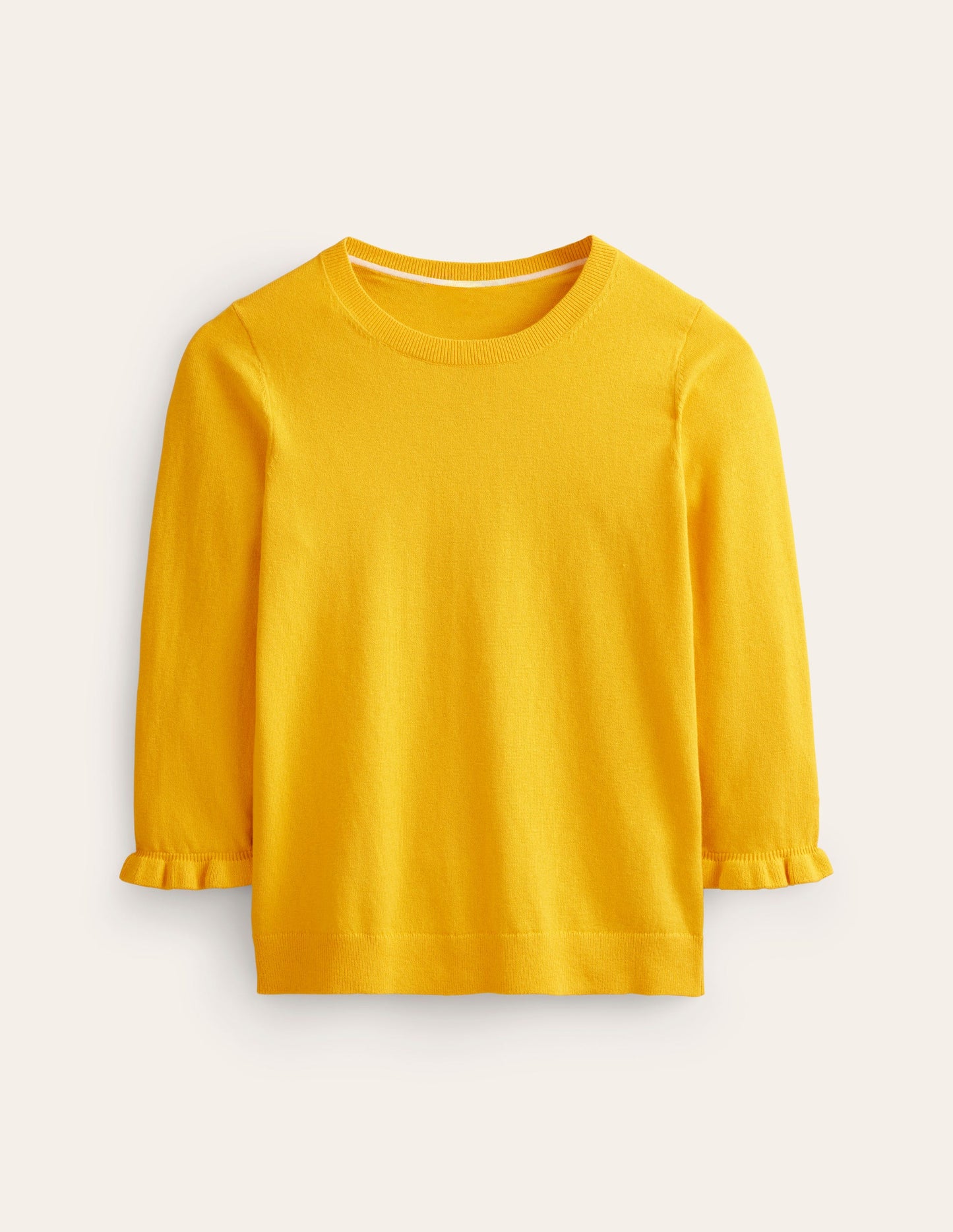 Cotton Merino Frill Jumper-Mimosa Yellow