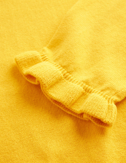 Cotton Merino Frill Jumper-Mimosa Yellow-6