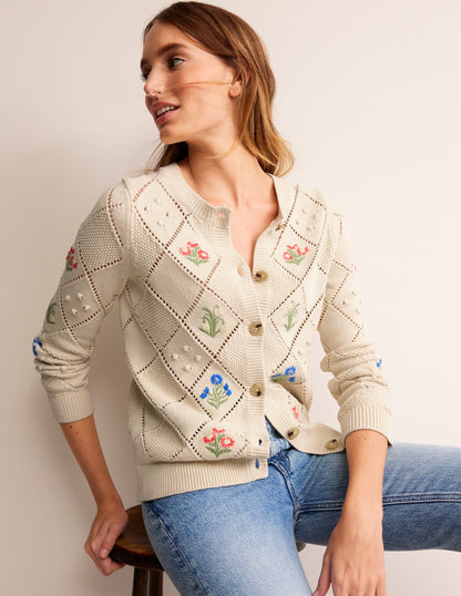 Cotton Embroidered Cardigan-Warm Ivory-4