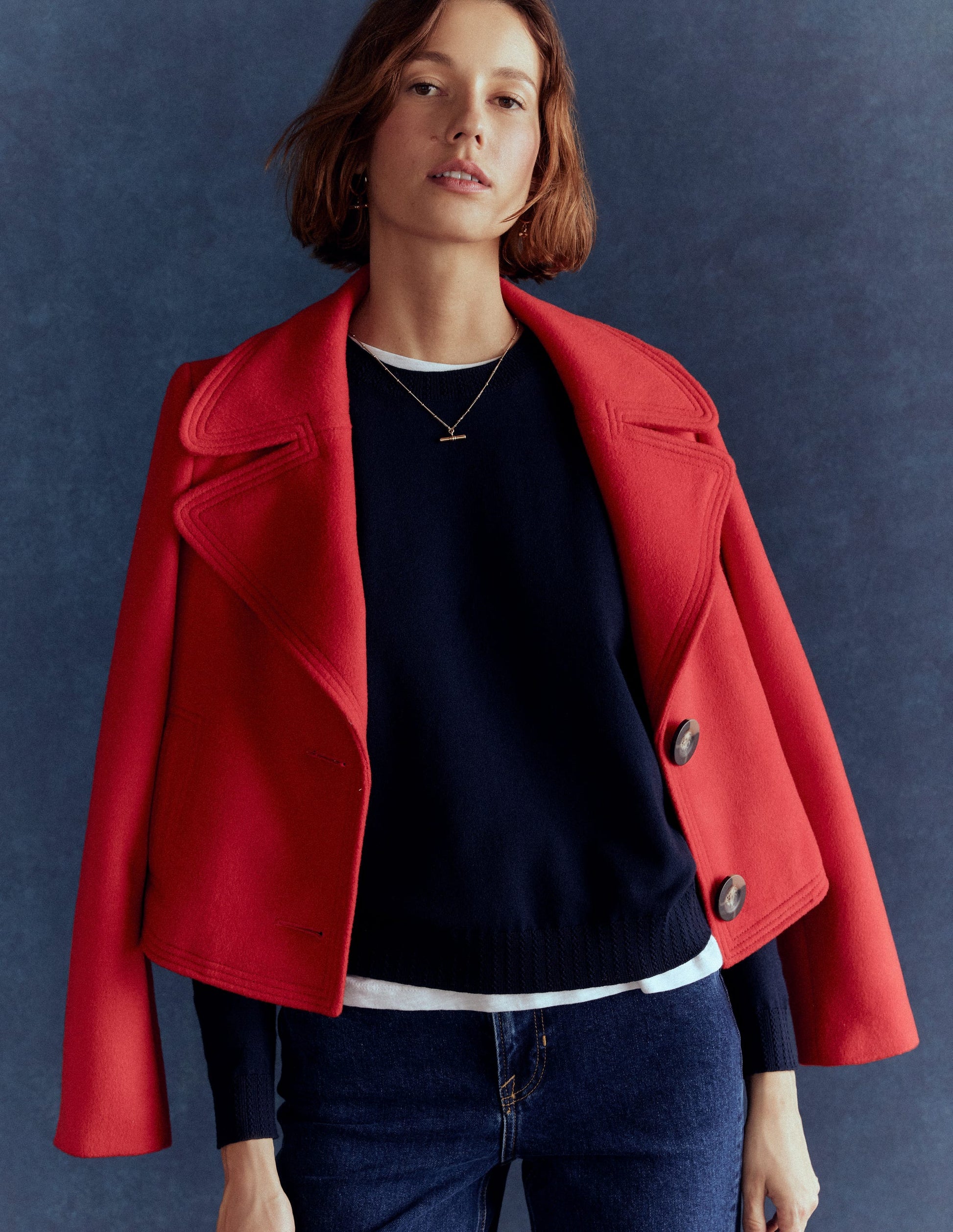 Emilia Cotton Crew Jumper-Navy-5