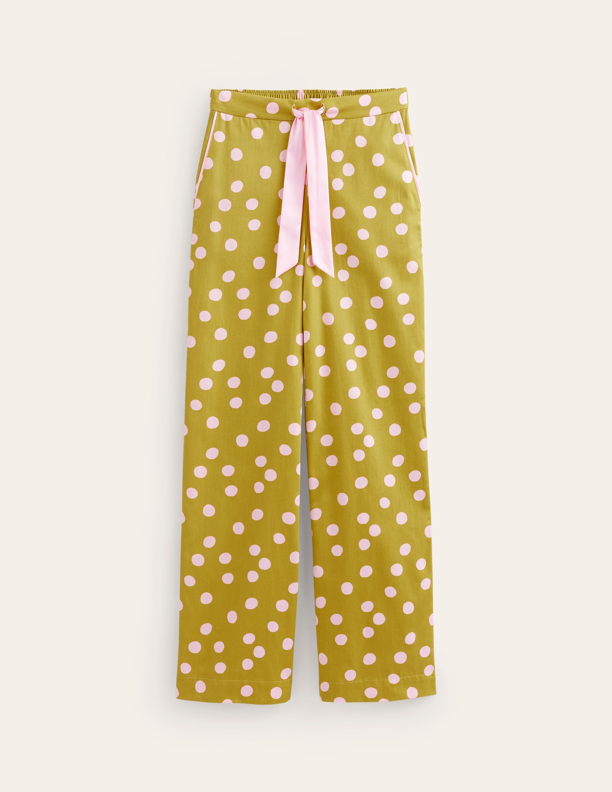 Cotton Sateen Pyjama Trousers-Antique Moss - Image 5