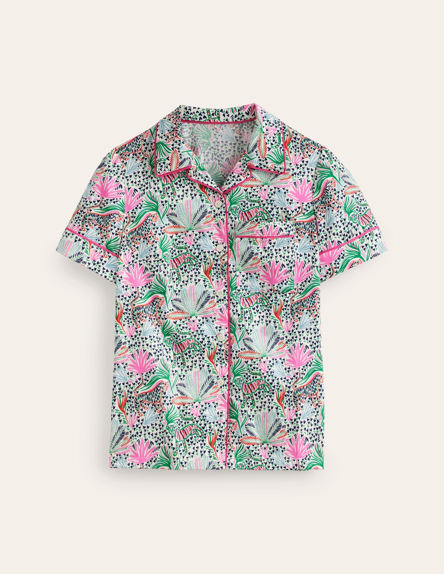 Short Sleeve Pyjama Top-Multi, Wilderness