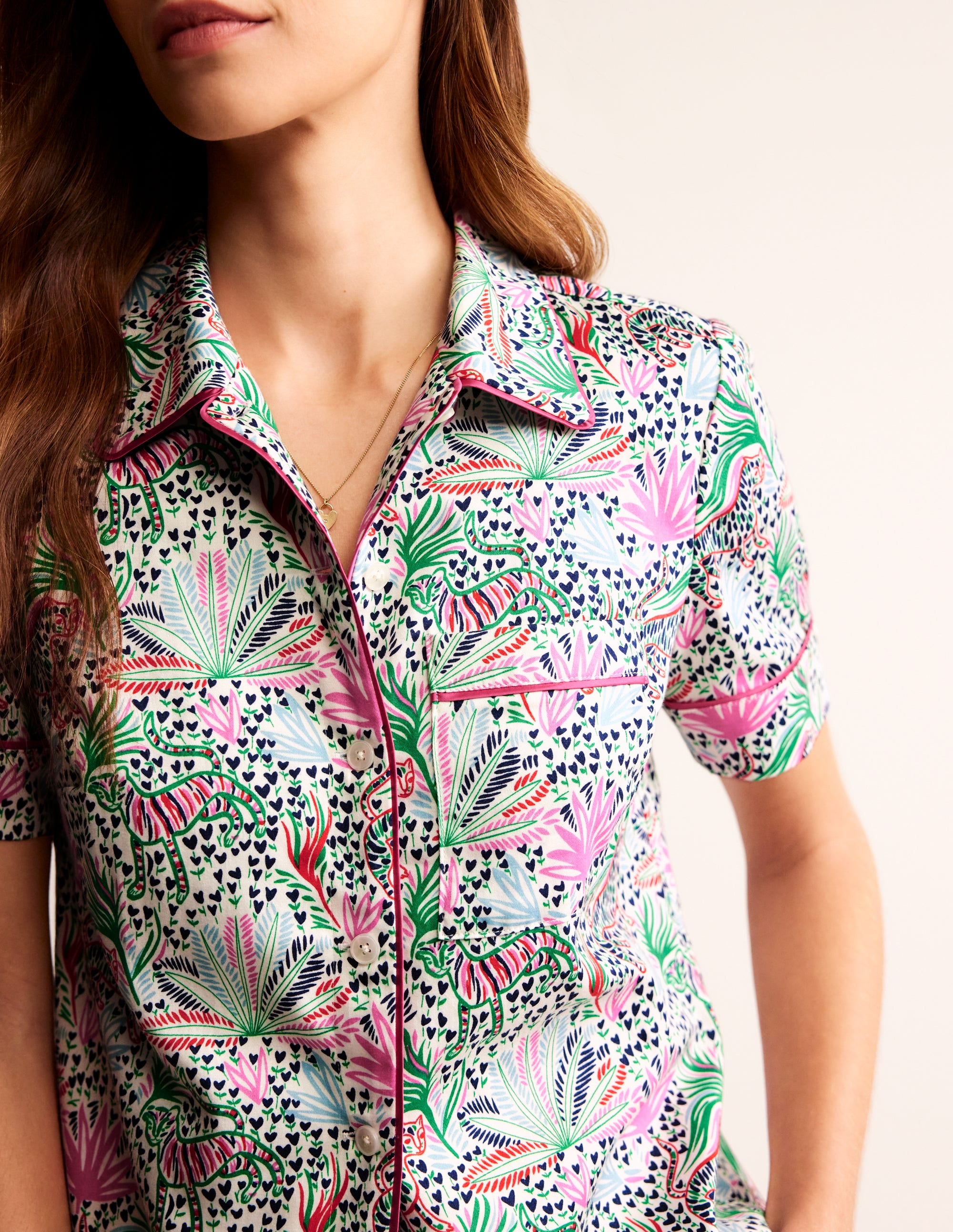 Short Sleeve Pyjama Top-Multi, Wilderness - Image 2