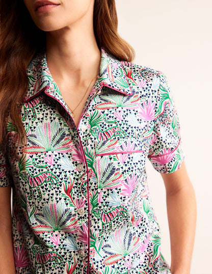 Short Sleeve Pyjama Top-Multi, Wilderness