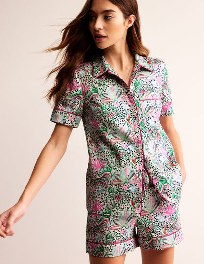 Short Sleeve Pyjama Top-Multi, Wilderness