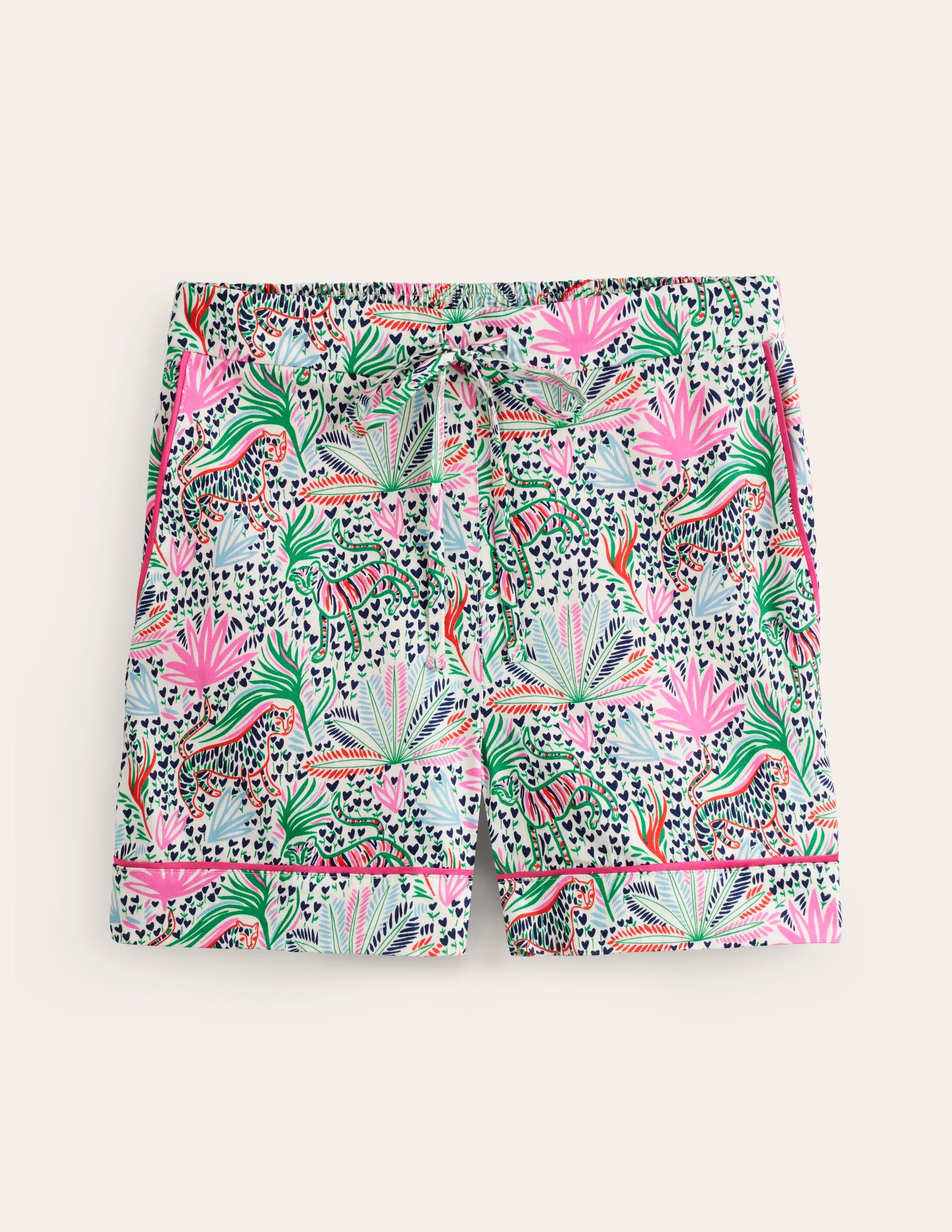Cotton Sateen Pyjama Shorts-Multi, Wilderness - Image 5