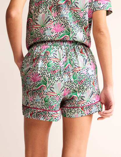 Cotton Sateen Pyjama Shorts-Multi, Wilderness-3