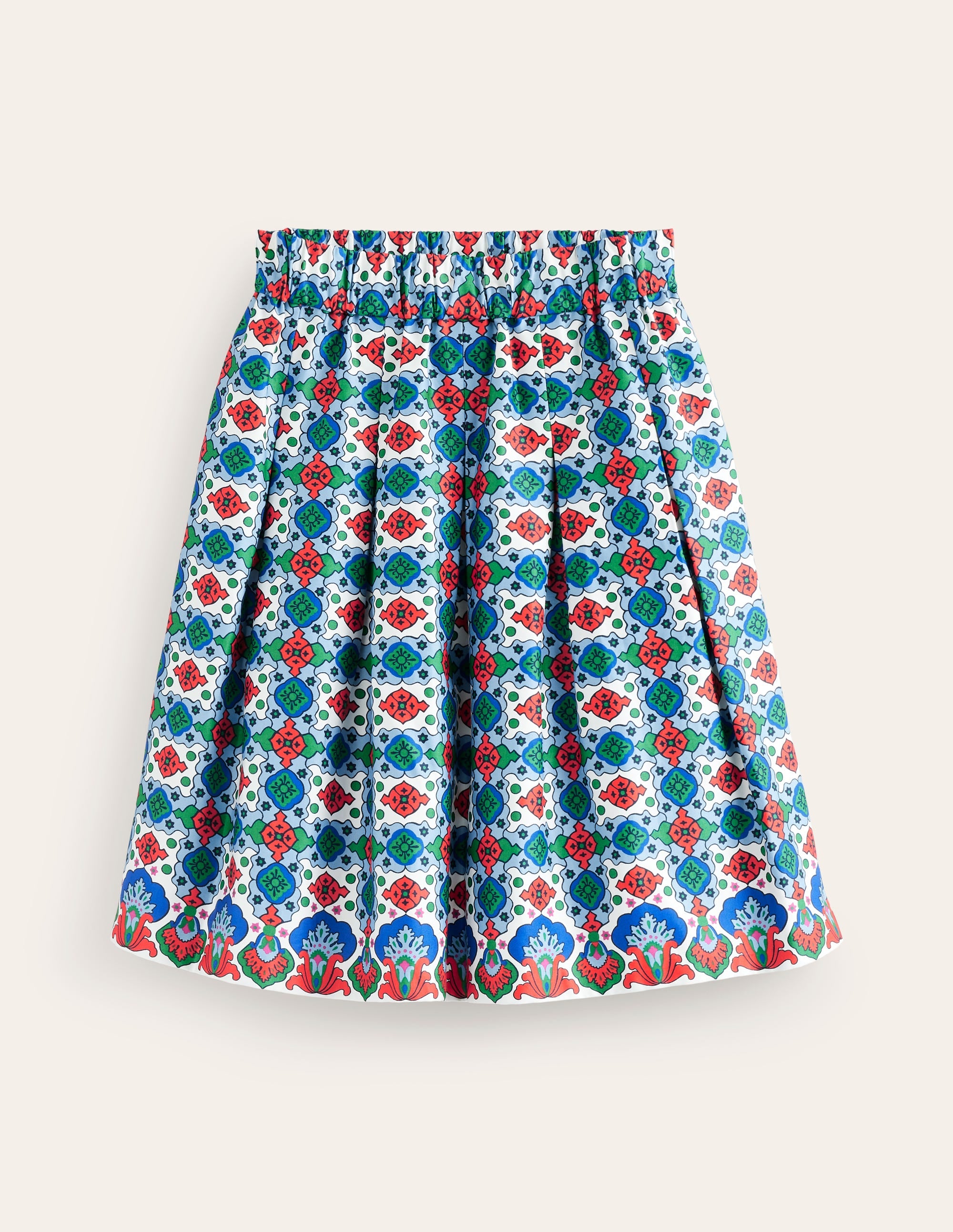 Pleated Cotton Skirt-Multi, Coastal Tile - Image 5