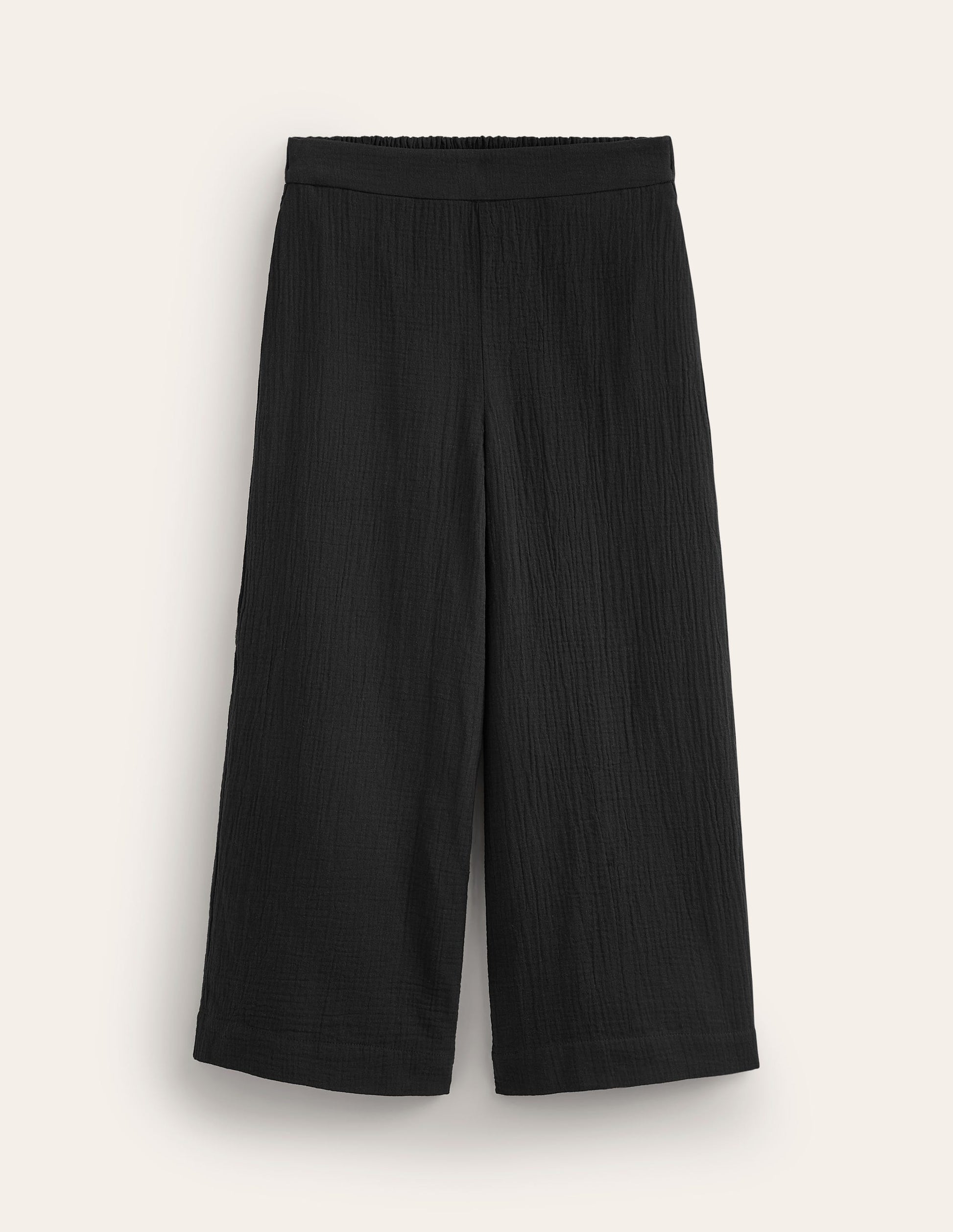 Pull-on Doublecloth Trousers-Black-5
