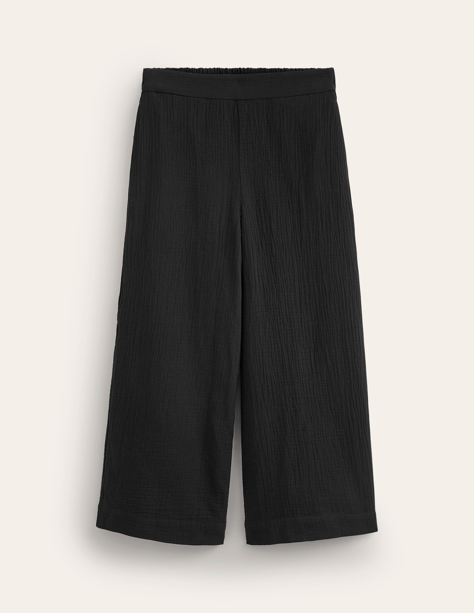 Pull-on Doublecloth Trousers-Black - Image 5