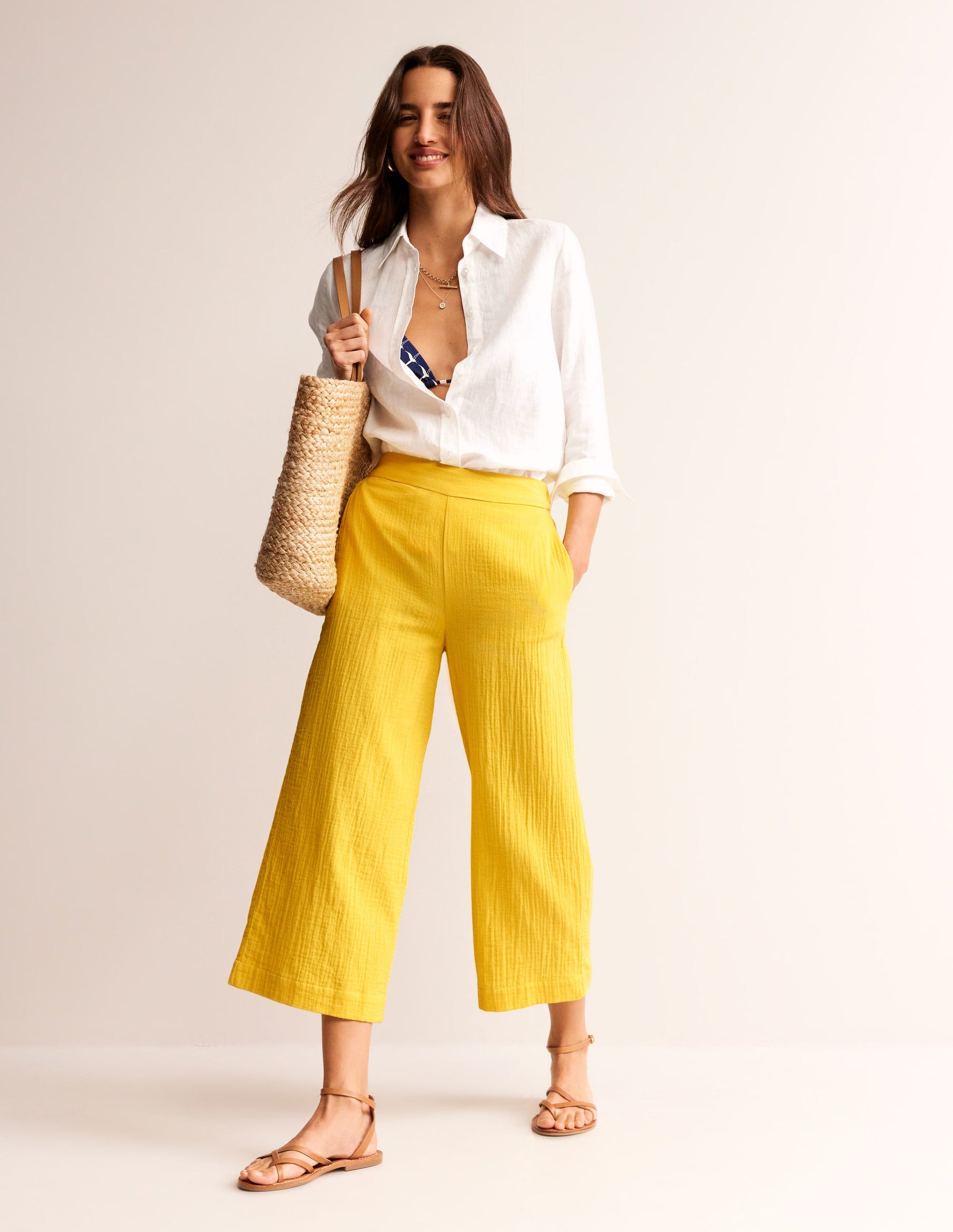 Pull-on Doublecloth Trousers-Passion Fruit-1