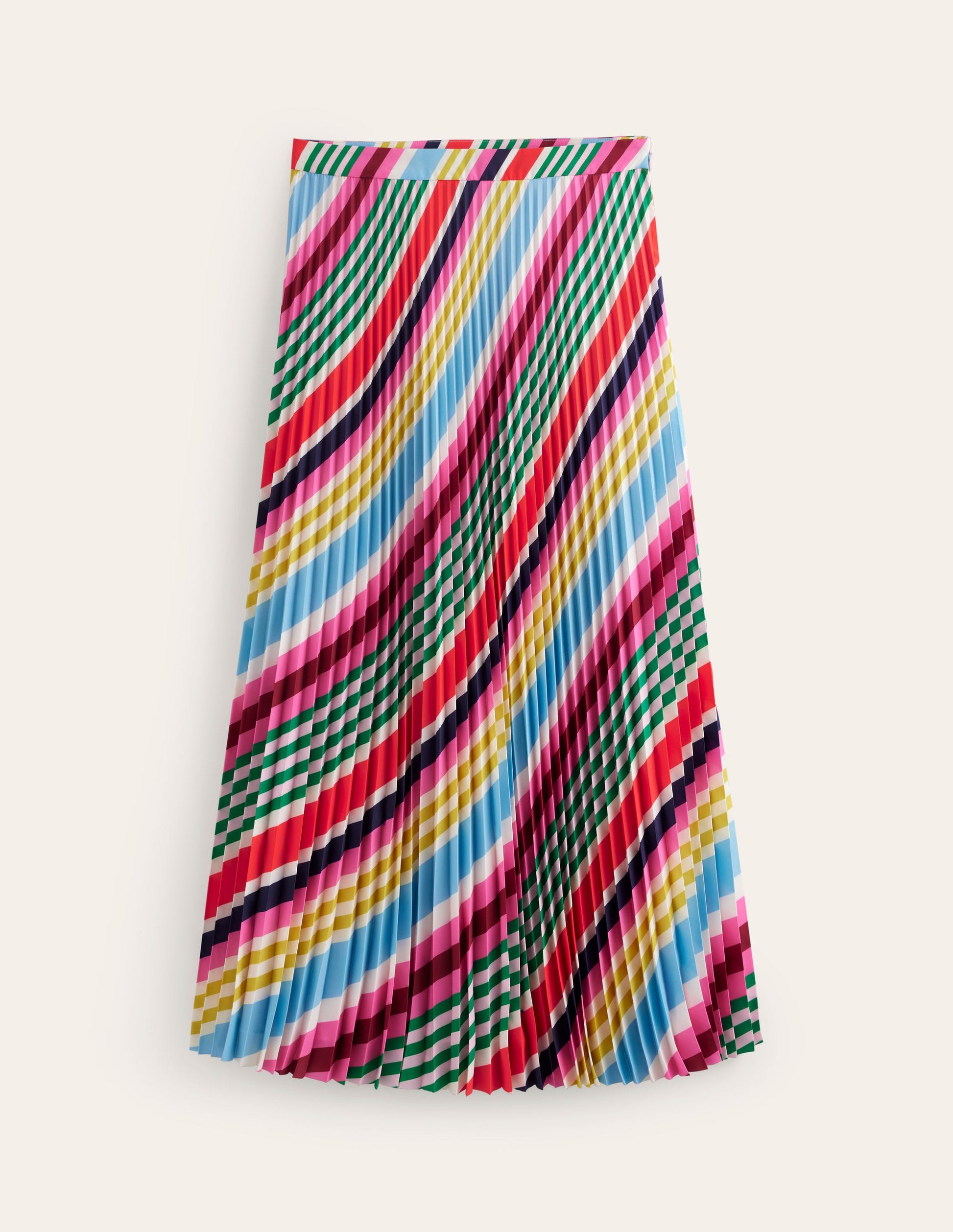 Pleated Midi Skirt-Varigated Multistripe-5
