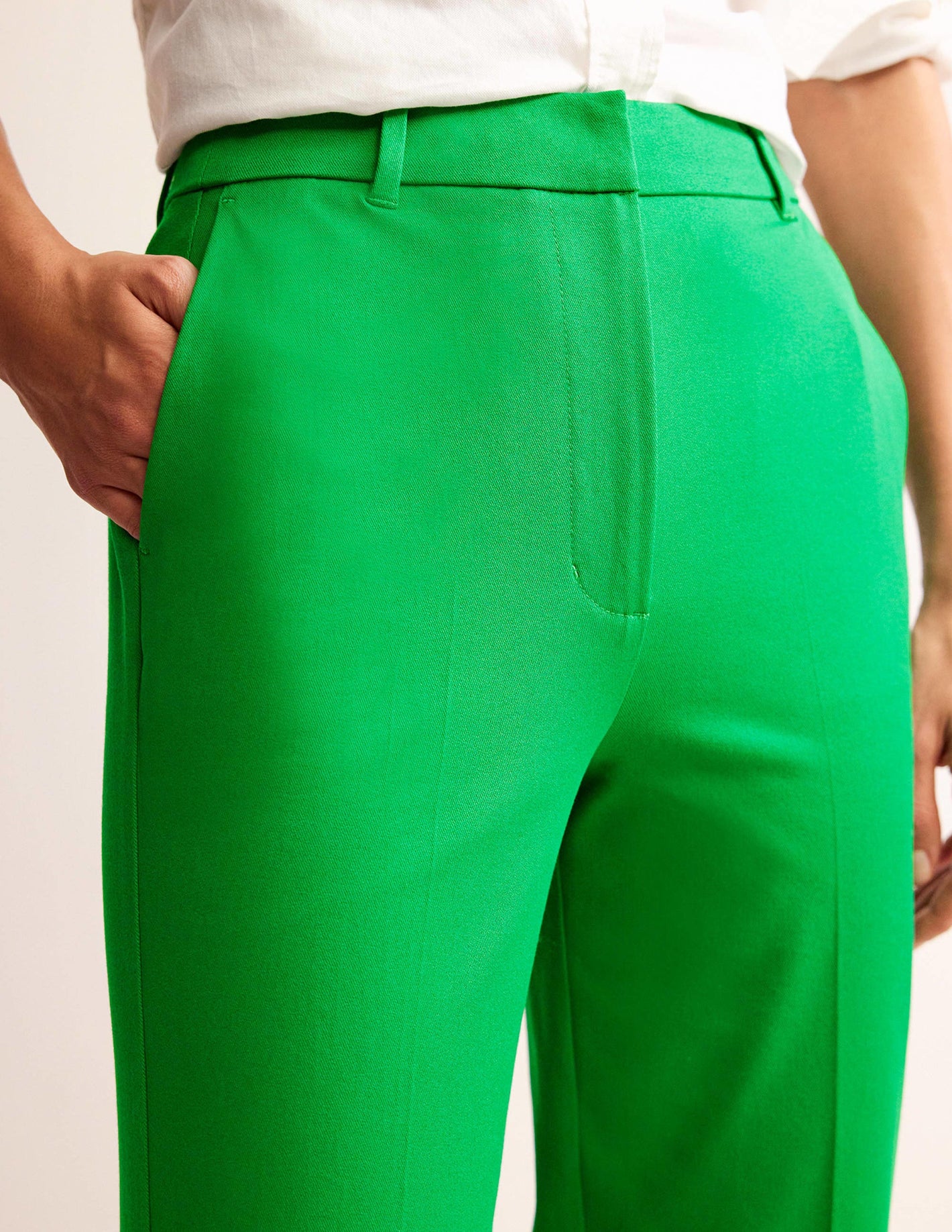 Kew Bi-Stretch Trousers-Green Tambourine