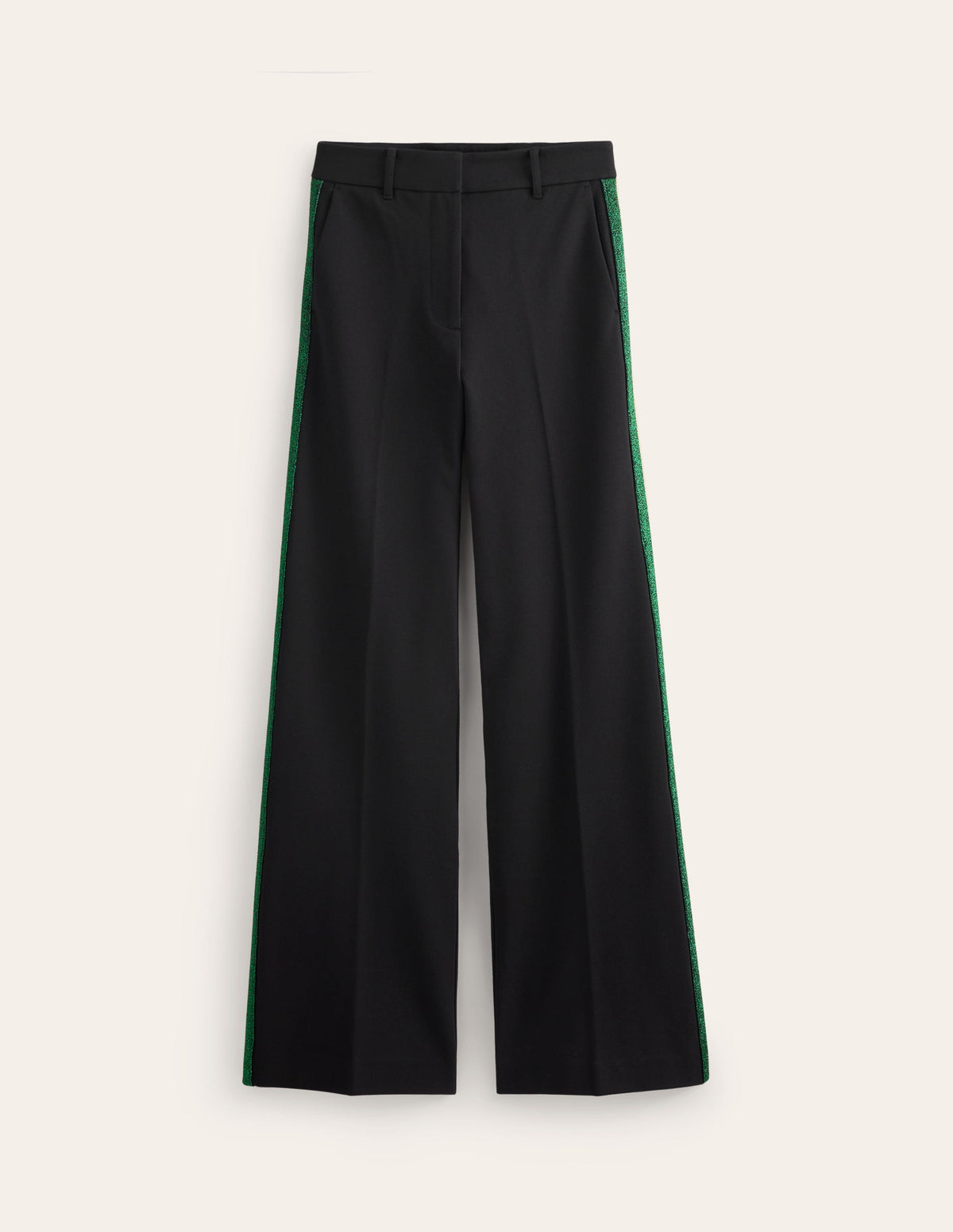 Westbourne Ponte Trousers-Black with Metallic Stripe-5