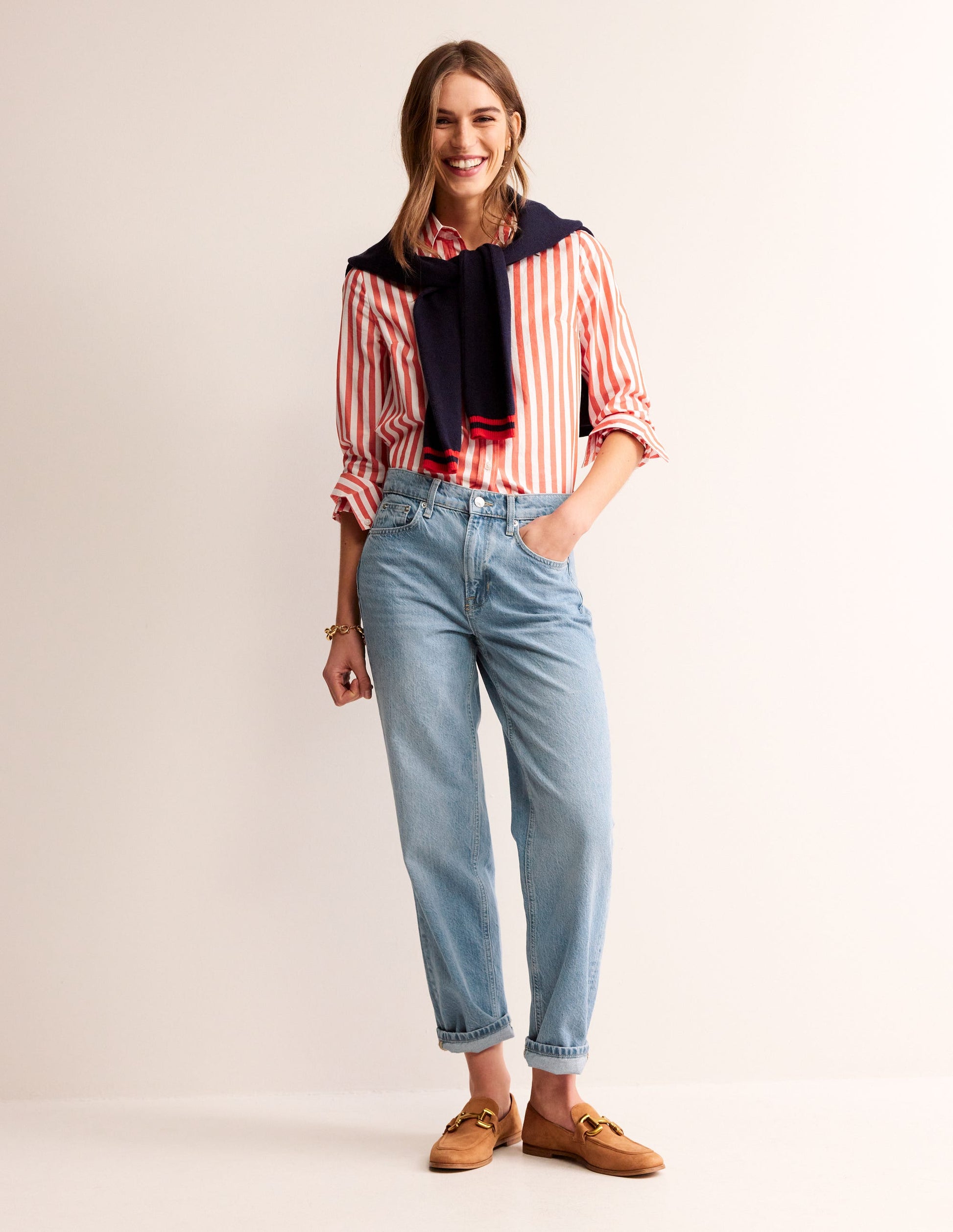 Mid Rise Tapered Jeans-Light Vintage-1