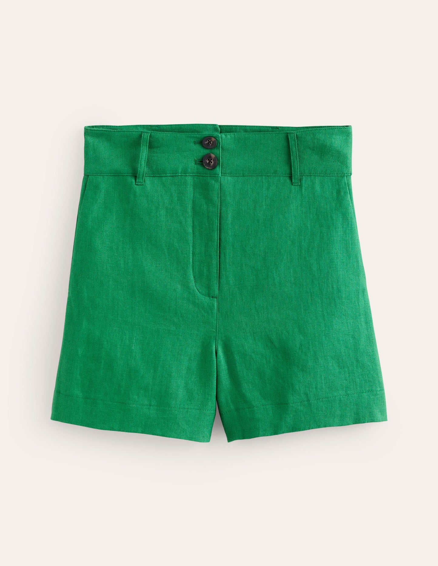 Westbourne Linen Shorts-Green Tambourine