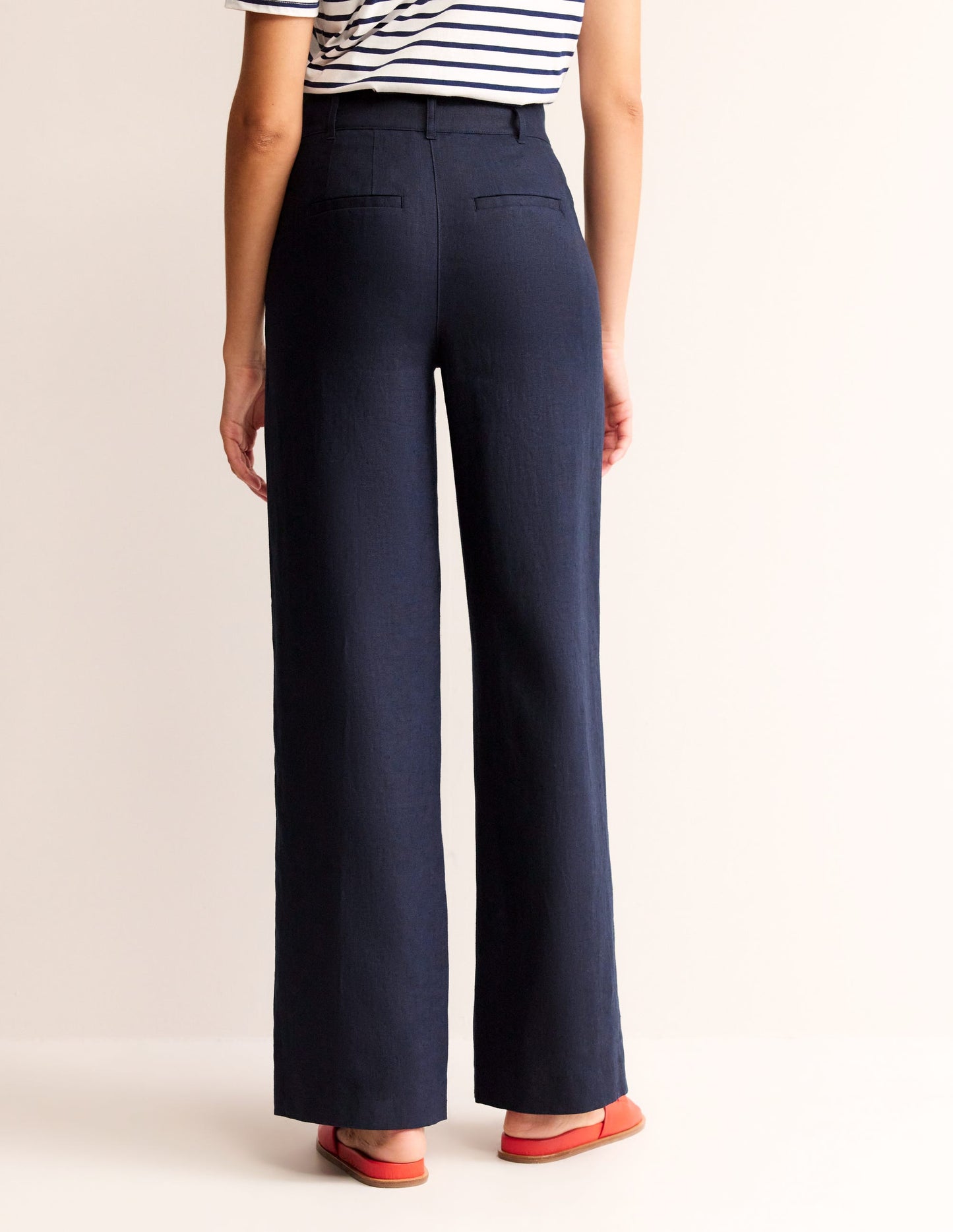 Westbourne Linen Trousers-Navy