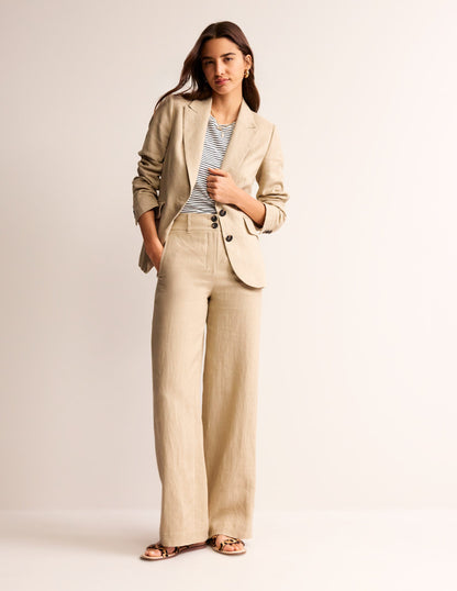 Westbourne Linen Trousers-Neutral