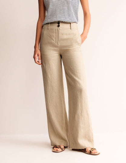 Westbourne Linen Trousers-Neutral