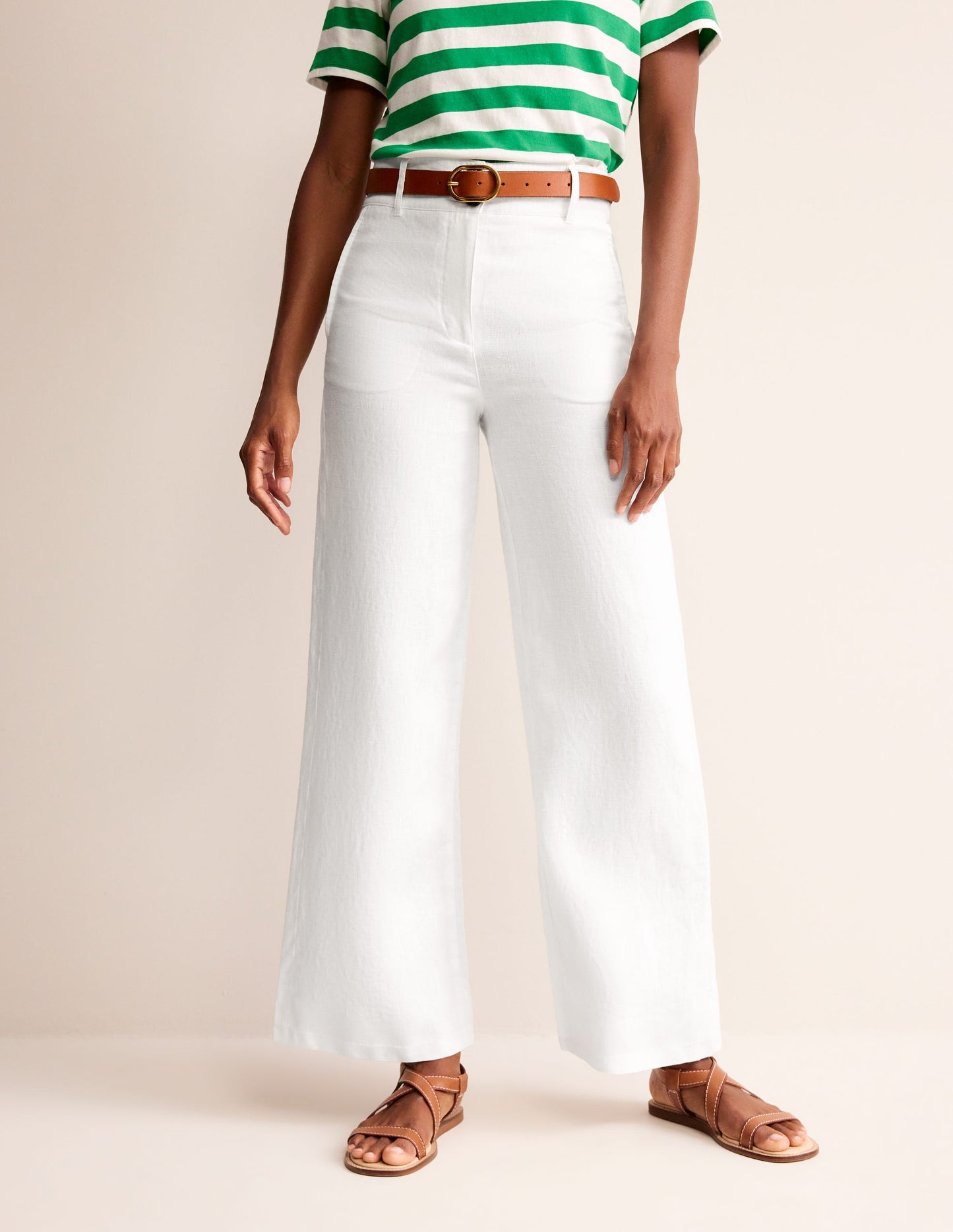 Westbourne Linen Trousers-White