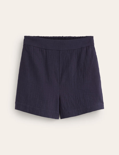 Double Cloth Shorts-Navy